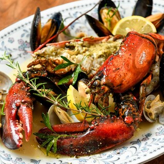 オマール海老とムール貝のグリル